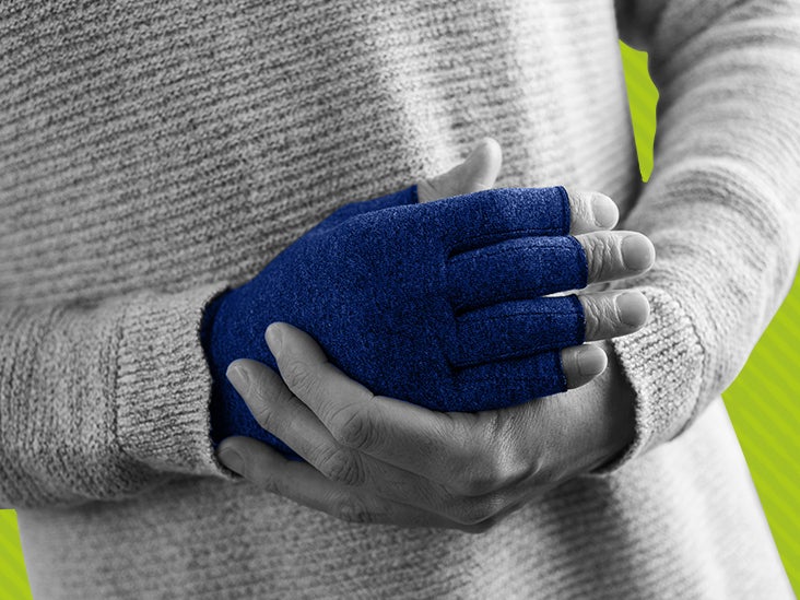 Women Men Unisex Compression Arthritis Hand Gloves Textured with Open Finger Joint Pain Relief Fingerless Wrist Length Mittens for Rheumatoid Osteoarthritis 