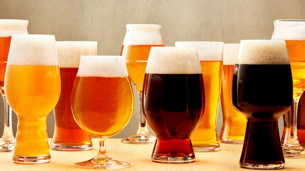 Types of Beer Glasses and Styles of Beer Reference Guide Chart